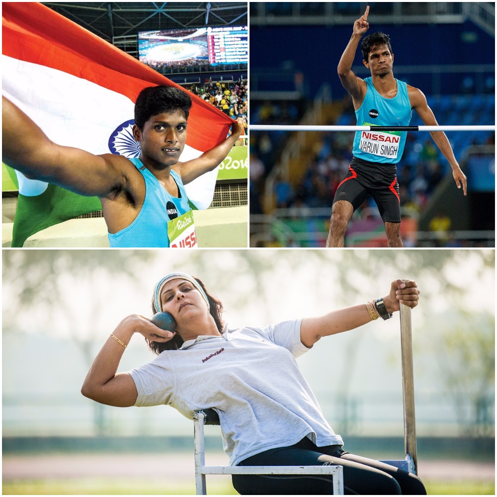 Mariyappan Thangavelu, Varun Singh Bhati and Deepa Malik