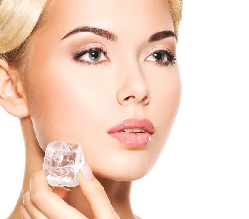 glowing skin with icecube
