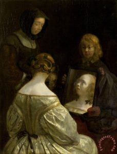 gerard ter borch - woman at mirror