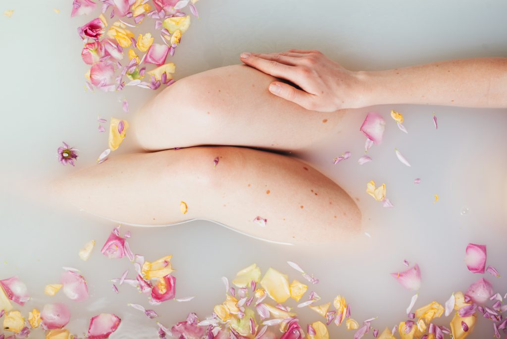 woman's legs in a bath