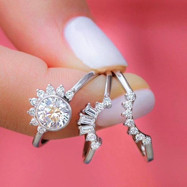Tiara Engagement Rings for Couples