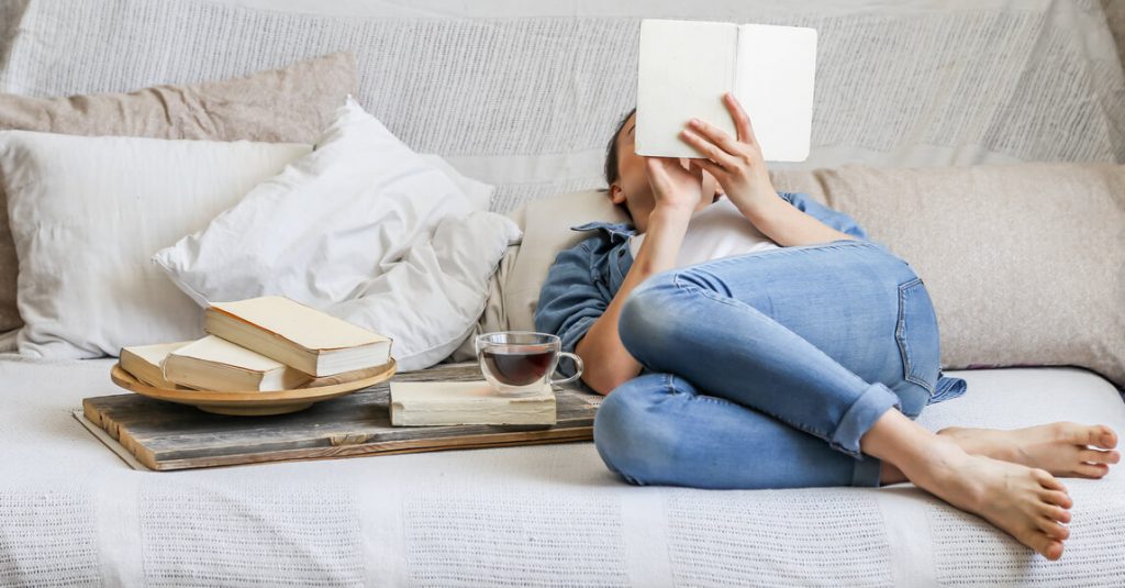 girl reading a book