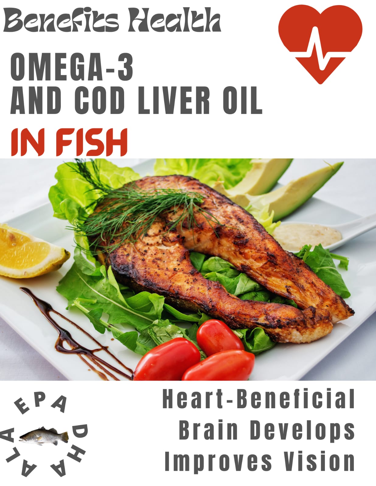 Fish contains Omega−3 fatty acids, also known as Omega 3-oils, are polyunsaturated fatty acids, and plays an important role in benefitting human health. Fish also contains cod liver oil inherits additional nutrients like vitamin-A, vitamin-D, and fish oil, riboflavin (B2), phosphorus, calcium, potassium, zinc, iodine, iron, magnesium etc.