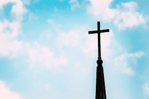A silhouette of a cross 