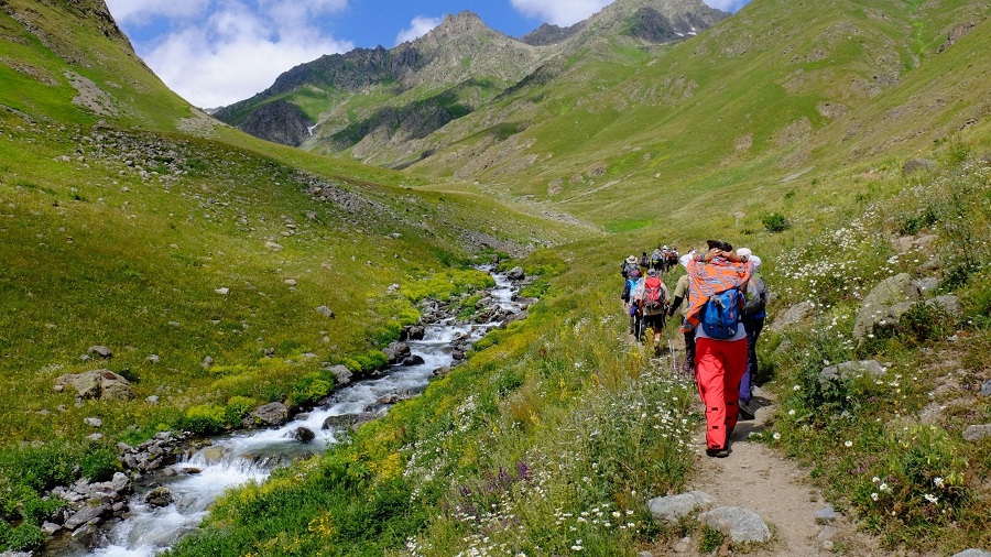 Hiking in Snow Mountains