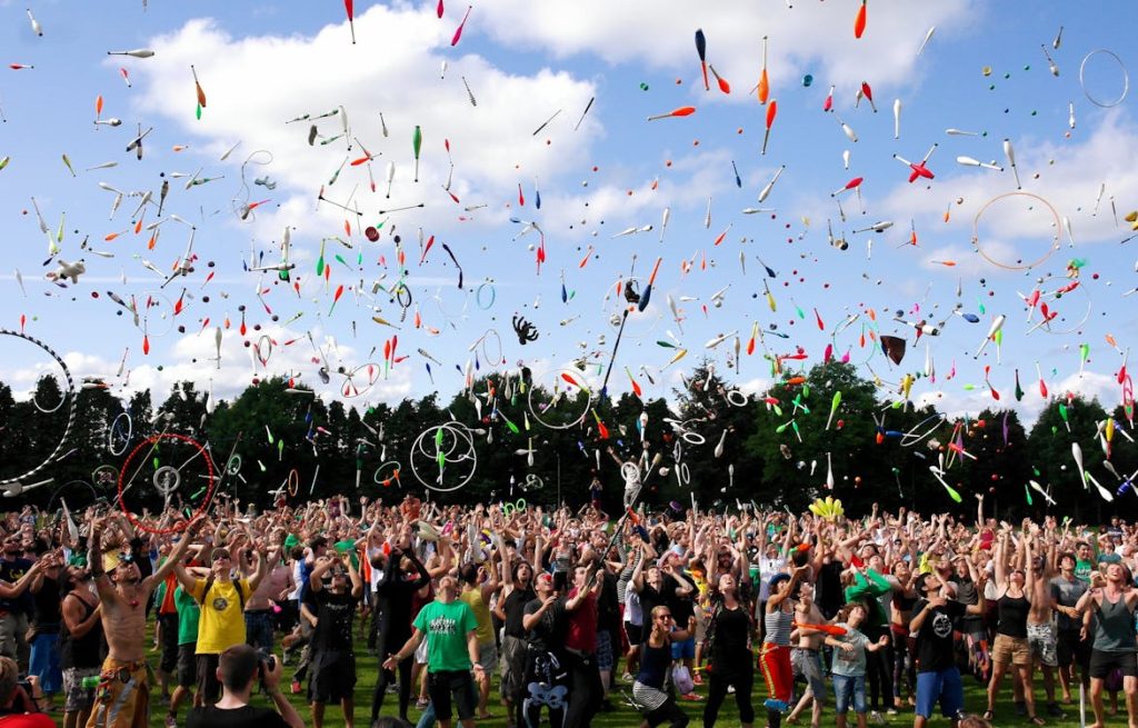 Guests Entertained at a Big Party