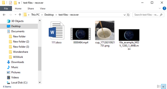 test files - file recovery software